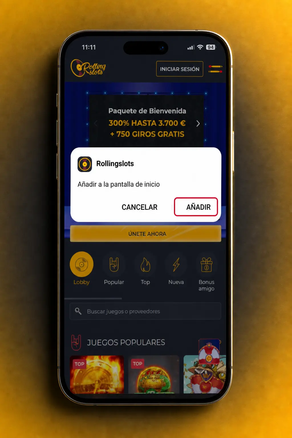 Descarga la app de Rolling Slots para Android desde Chrome en España, proceso rápido sin tienda de aplicaciones